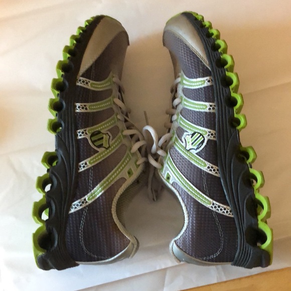 K-Swiss Gray and Green Athletic Shoes - Picture 5 of 7